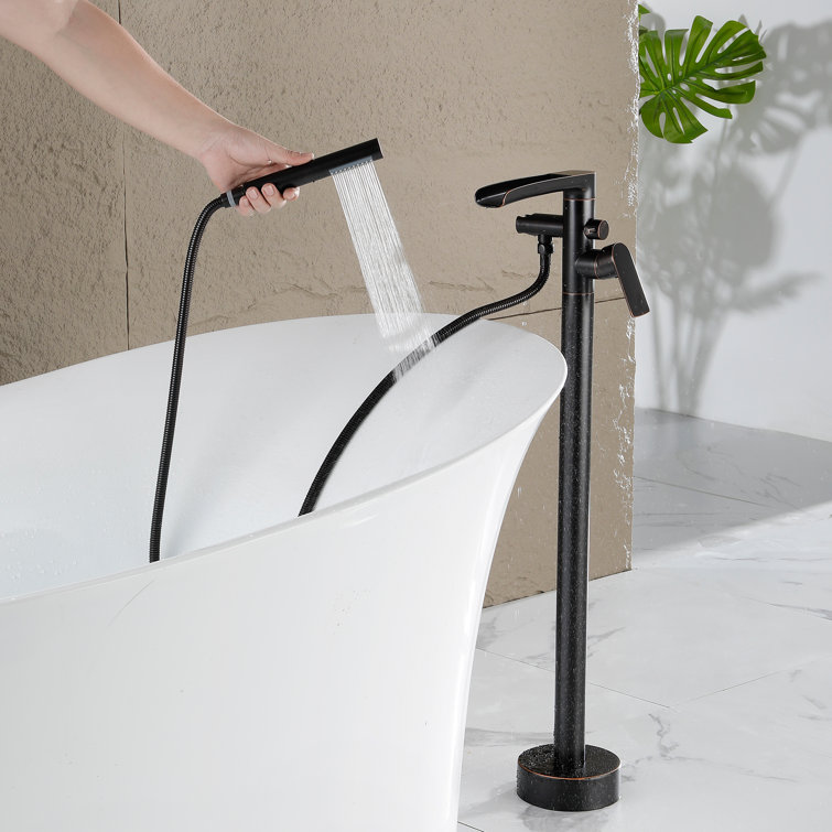 Oil Rubbed Bronze Freestanding Tub Filler with Hand Shower