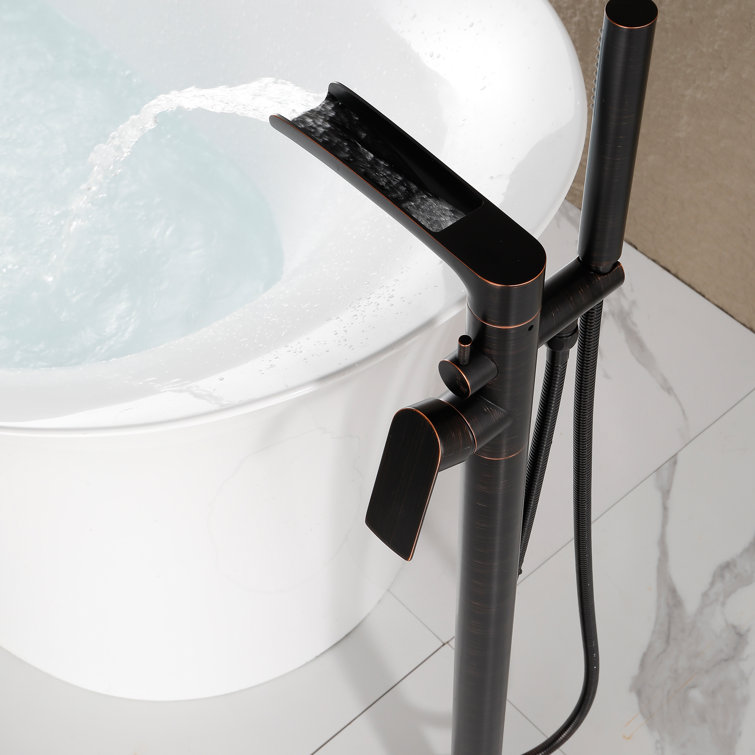 Oil Rubbed Bronze Freestanding Tub Filler with Hand Shower