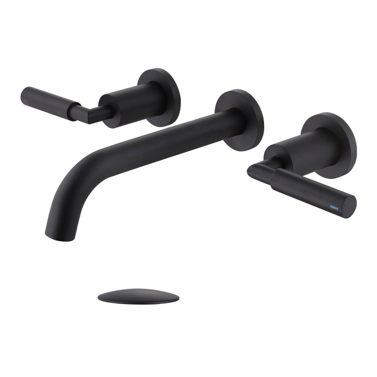 Matte Black Wall-Mounted Solid Brass Bathroom Faucet