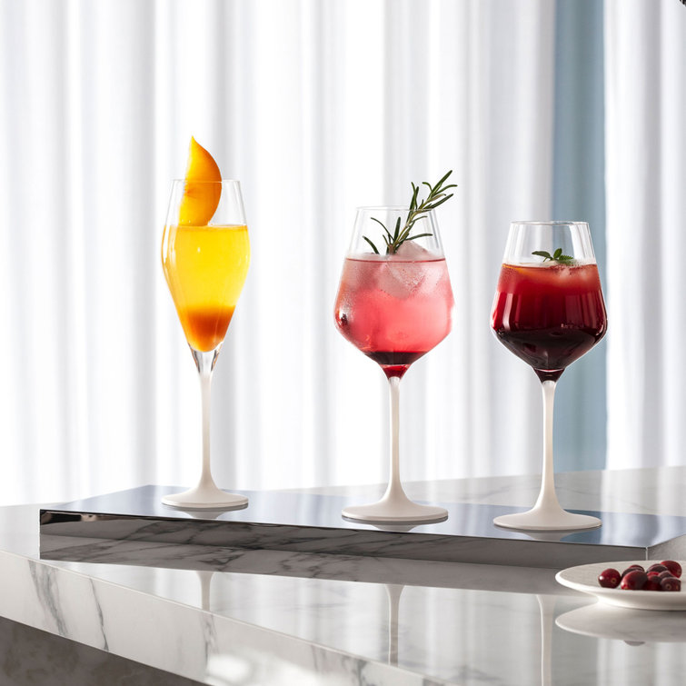Manufacture Rock Blanc Matte White Crystal Wine Goblet Set, 4 pcs