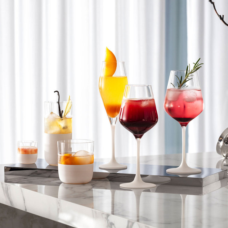 Manufacture Rock Blanc Matte White Crystal Wine Goblet Set, 4 pcs