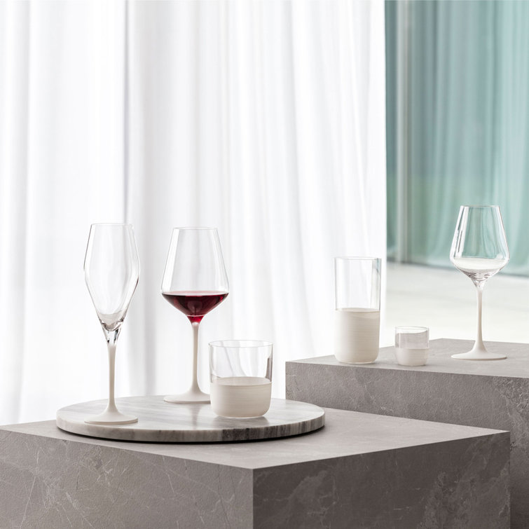 Manufacture Rock Blanc Matte White Crystal Wine Goblet Set, 4 pcs