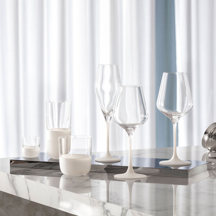 Manufacture Rock Blanc Matte White Crystal Wine Goblet Set, 4 pcs