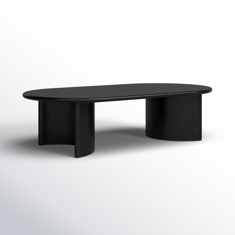Aged Black Acacia Oval Coffee Table with Storage