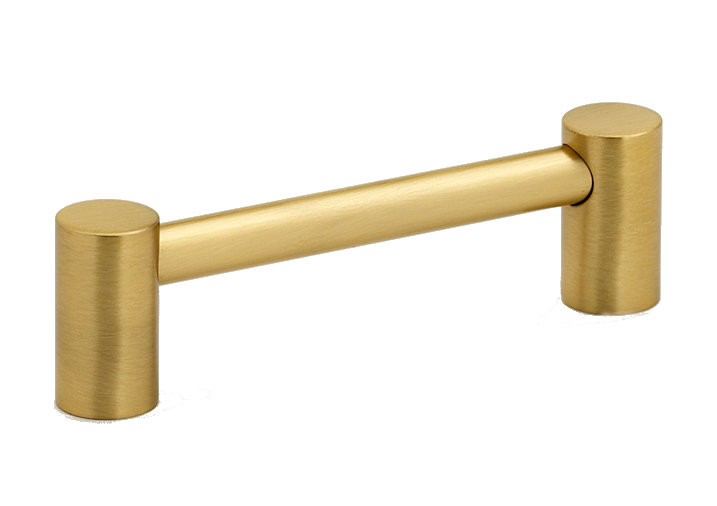 Satin Brass Modern Bar Cabinet Pull with Mounting Hardware