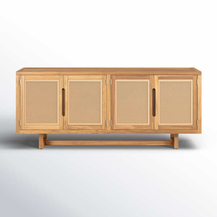 Anson Breezy Charm 72'' Natural Teak and Wicker Outdoor Sideboard