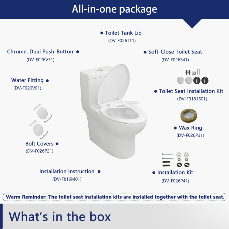 Elongated White Ceramic Dual Flush Macerating Toilet with Potty Training Seat
