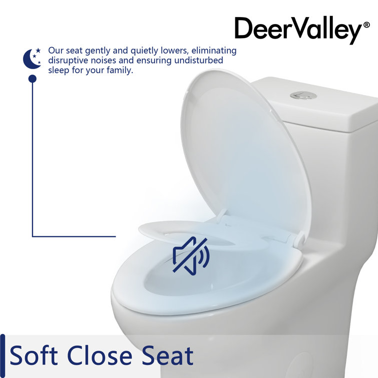 Elongated White Ceramic Dual Flush Macerating Toilet with Potty Training Seat