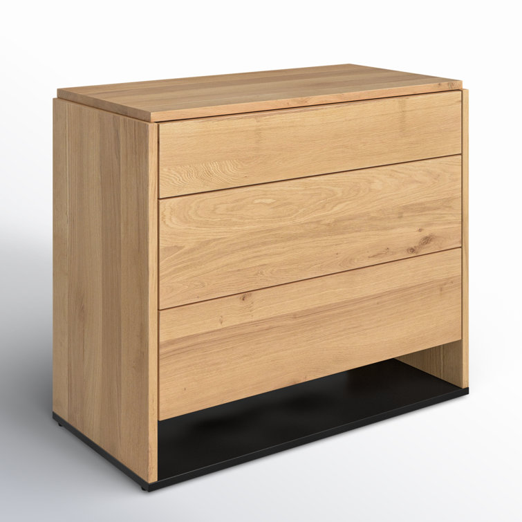 Calypso Natural Oak 3-Drawer Solid Wood Dresser