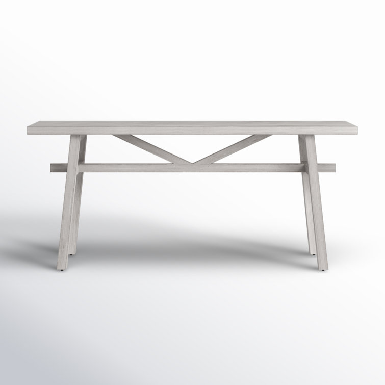 Transitional White Wood Rectangular Console Table, 68"