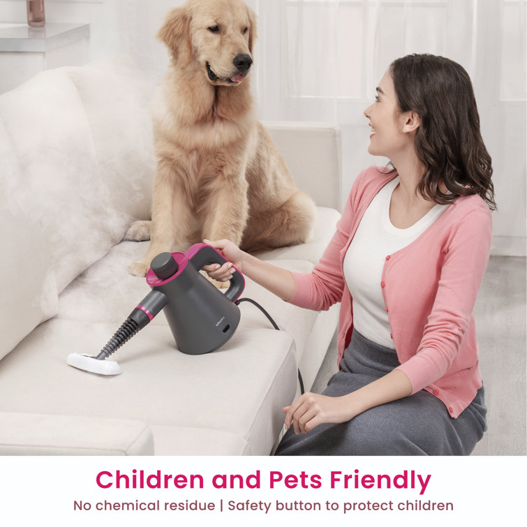 Schenley Gray and Pink Handheld High-Pressure Steam Cleaner