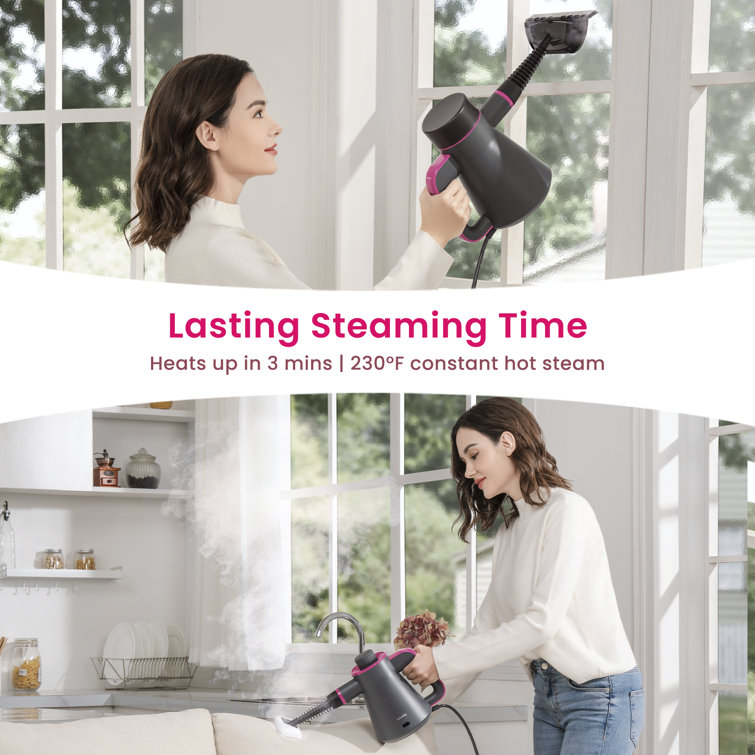 Schenley Gray and Pink Handheld High-Pressure Steam Cleaner