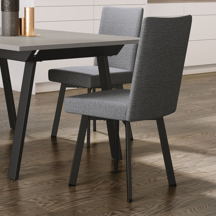 Gray Thermofused Laminate Extendable Dining Table Set with 4 Chairs