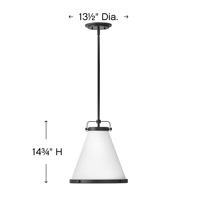 Lark Transitional Black Pendant Light with Off-White Textured Shade