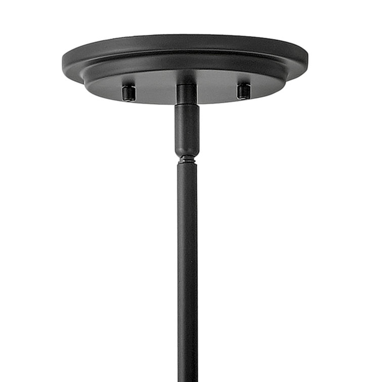 Lark Transitional Black Pendant Light with Off-White Textured Shade