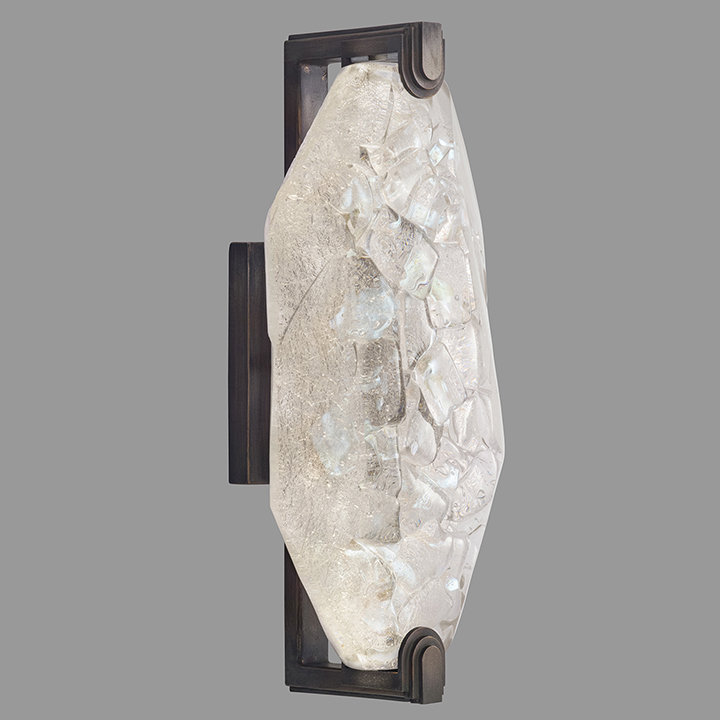 Patinated Bronze 14.5" LED Sconce with Sculpted Glass