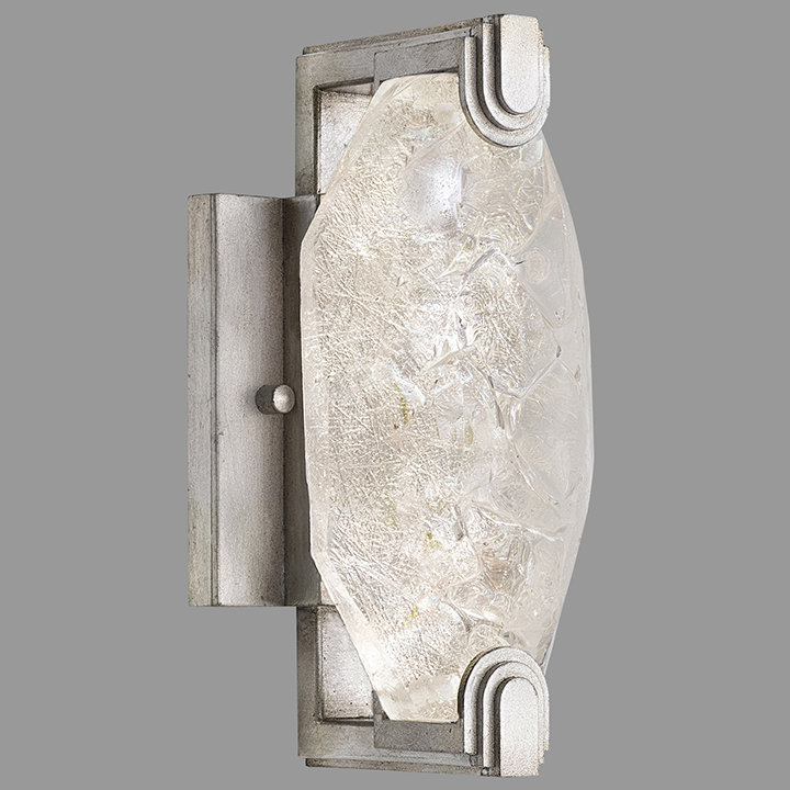 Allison Paladino Dimmable LED Sconce in Platinized Silver with Sculpted Glass