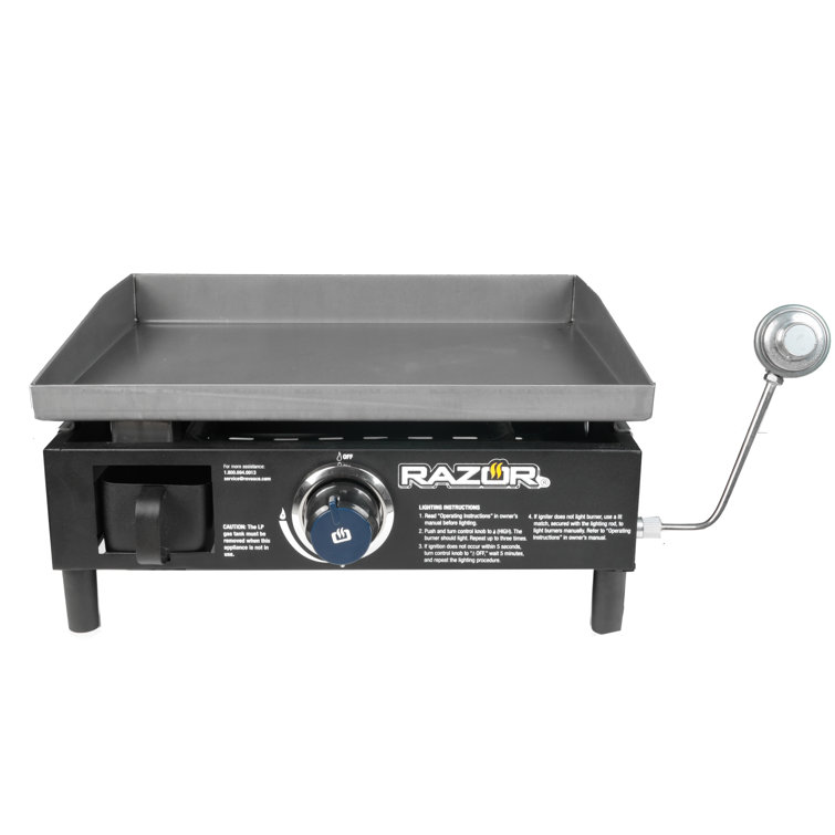 19-Inch Black Stainless Steel Portable Propane Gas Griddle