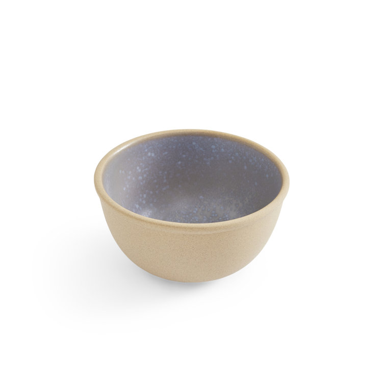 Set of 4 Beige Ceramic Dessert Bowls, 4.5"
