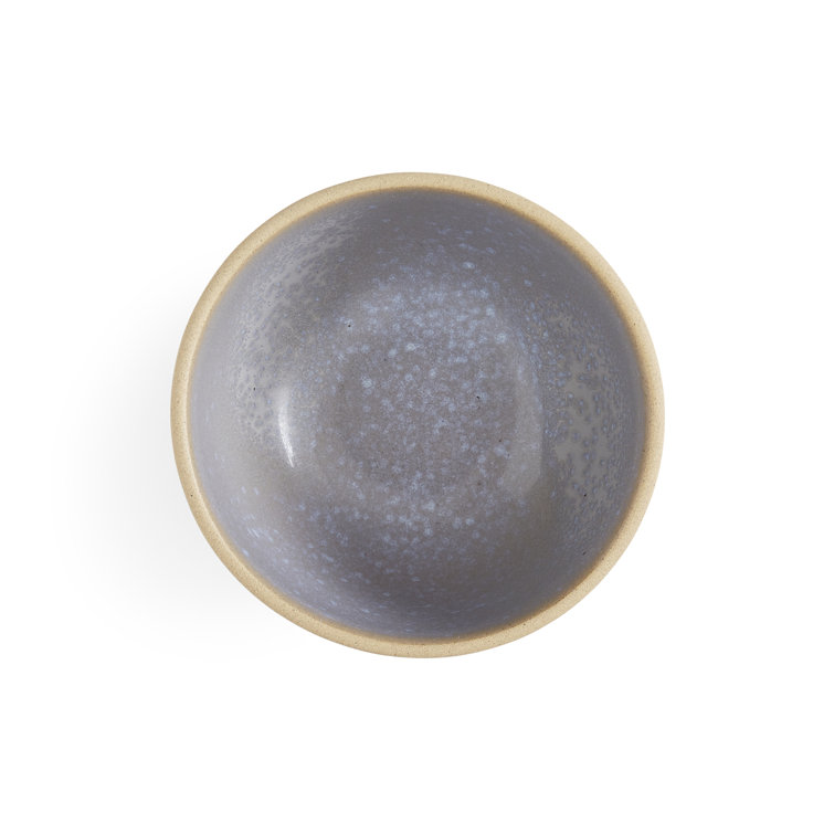 Set of 4 Beige Ceramic Dessert Bowls, 4.5"