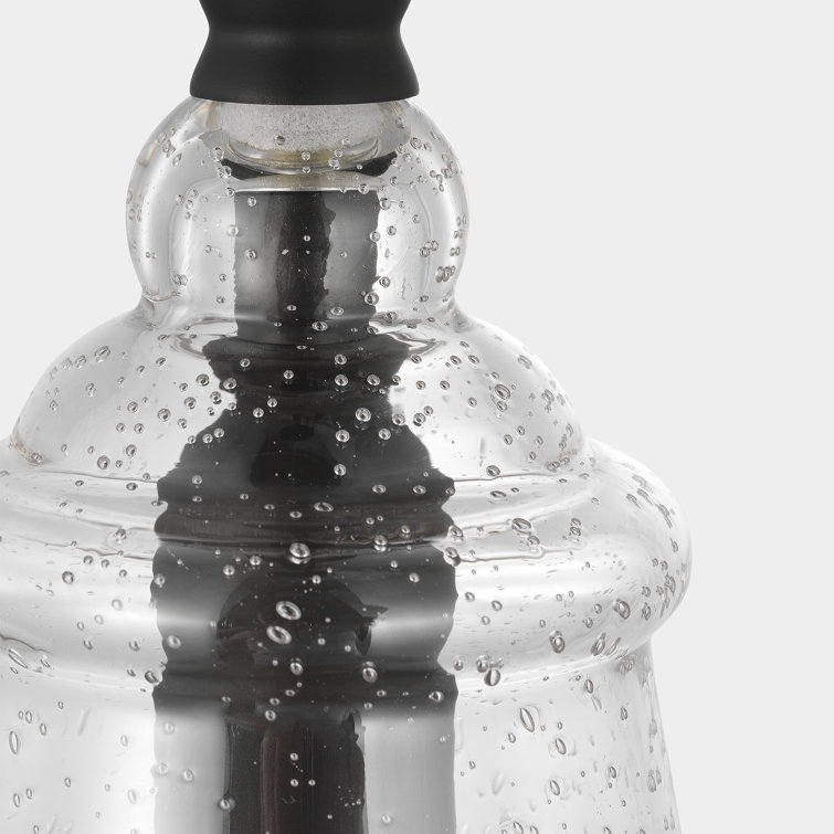 Midnight Black Seeded Glass Single Pendant Light
