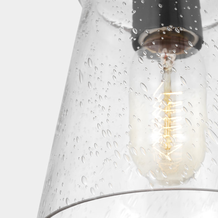 Midnight Black Seeded Glass Single Pendant Light
