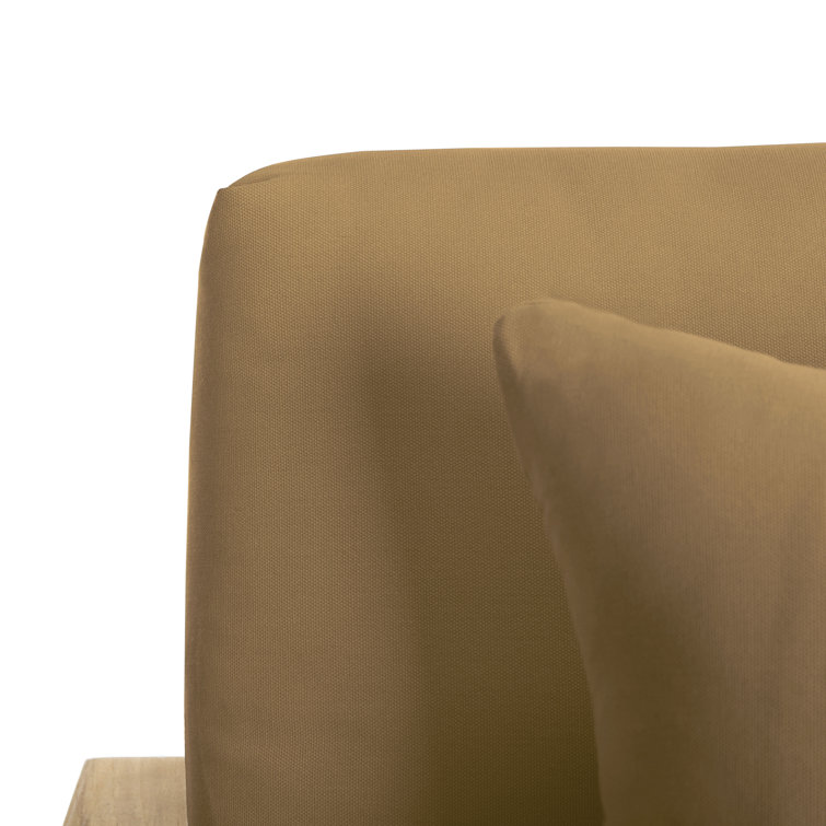 Natural Teak Outdoor Lounge Chair with Brown Cushions