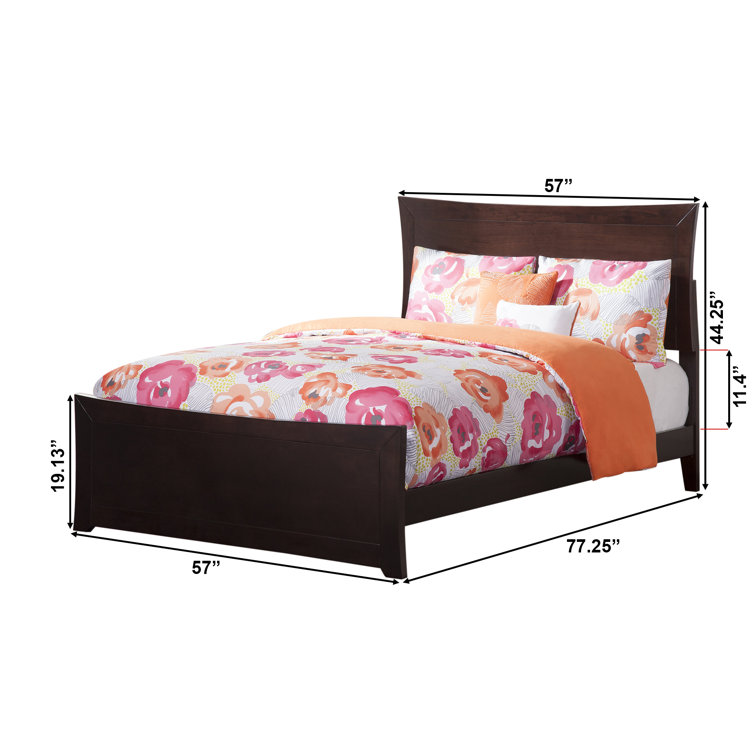 Metro Espresso Brown Full Wood Platform Bed with Headboard
