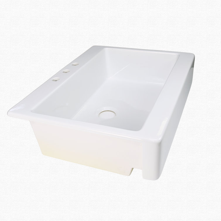 Parker 33.85'' White Fireclay Single Bowl Kitchen Sink