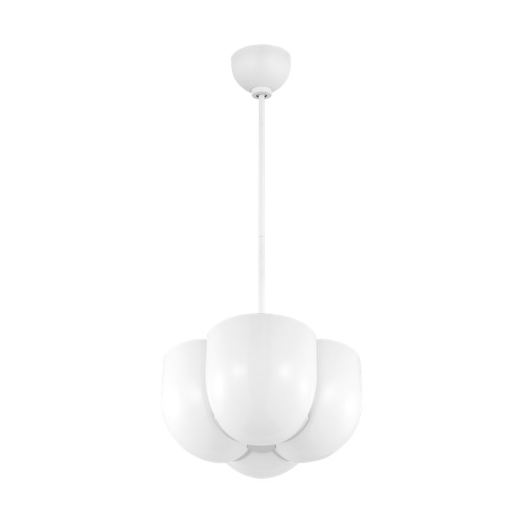 Matte White Milk Glass 4-Light Pendant