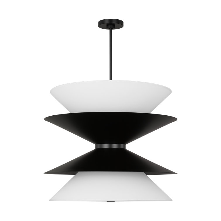 Aged Iron Black and White 23.5" Pendant Light