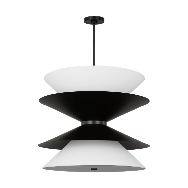 Aged Iron Black and White 23.5" Pendant Light