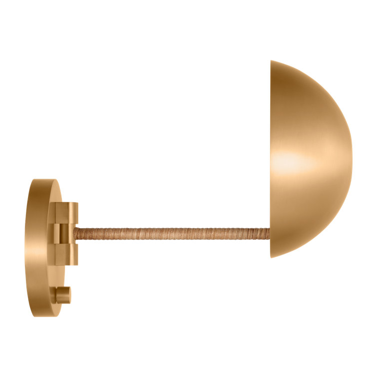 Burnished Brass and Rattan Dimmable Sconce Light
