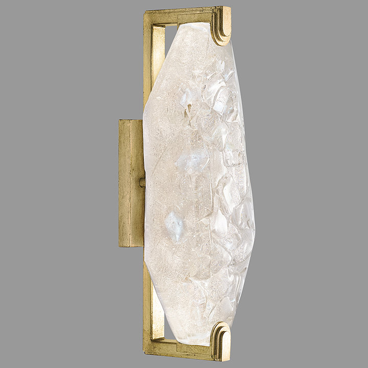 Gold Leaf Rough Cut Glass LED Wall Sconce