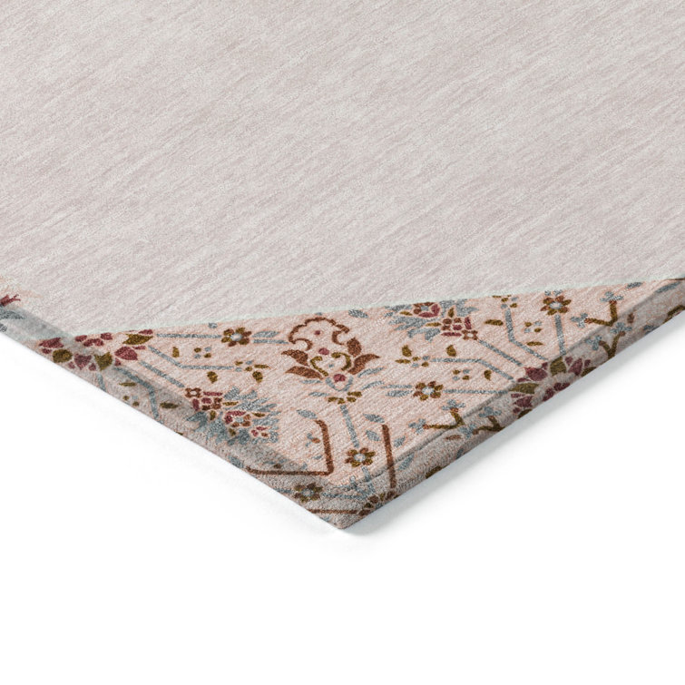 Chantille Pink Synthetic Flat Woven Washable Rug 1'8" x 2'6"