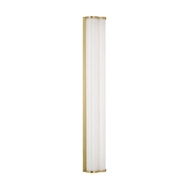 Burnished Brass and Milk Glass Dimmable LED Vanity Light