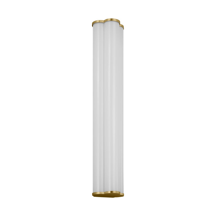 Burnished Brass and Milk Glass Dimmable LED Vanity Light