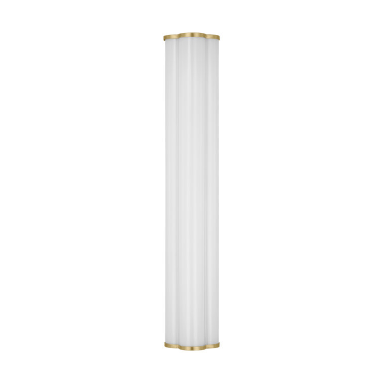 Burnished Brass and Milk Glass Dimmable LED Vanity Light