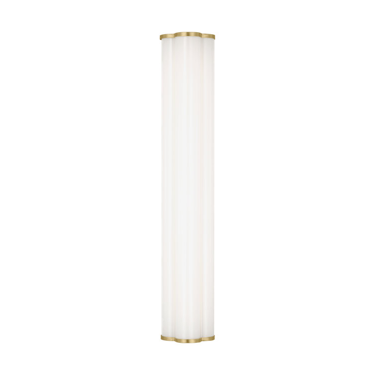 Burnished Brass and Milk Glass Dimmable LED Vanity Light