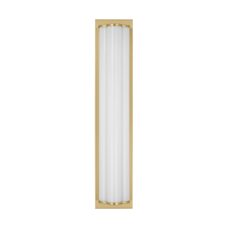 Burnished Brass and Milk Glass Dimmable LED Vanity Light