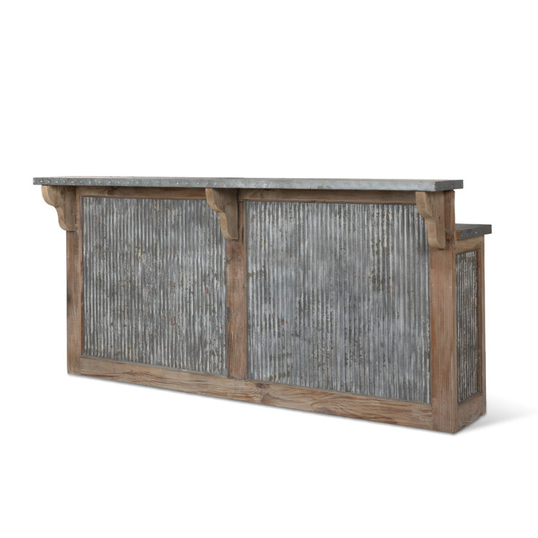 90'' Reclaimed Wood and Metal Rustic Home Bar