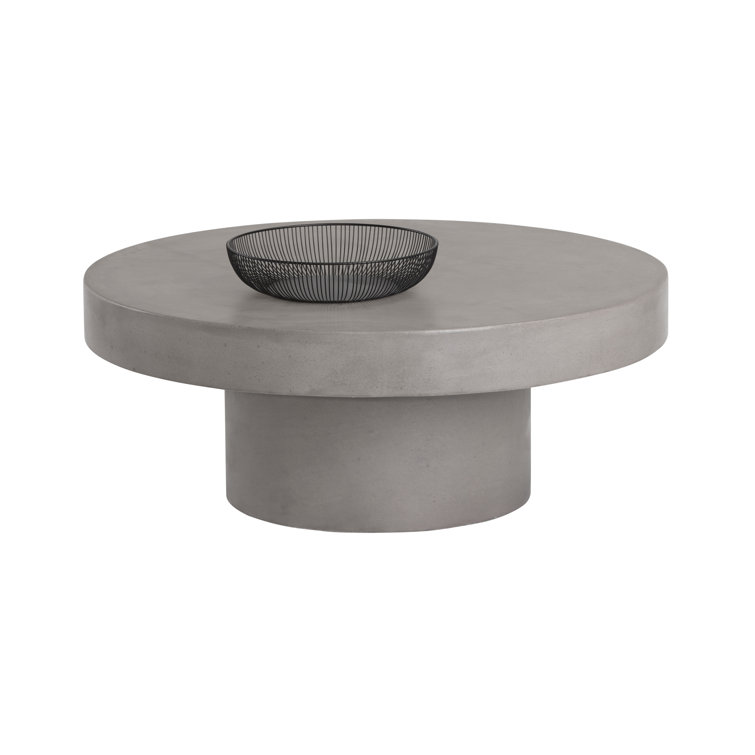 Gray Round Concrete Outdoor Coffee Table