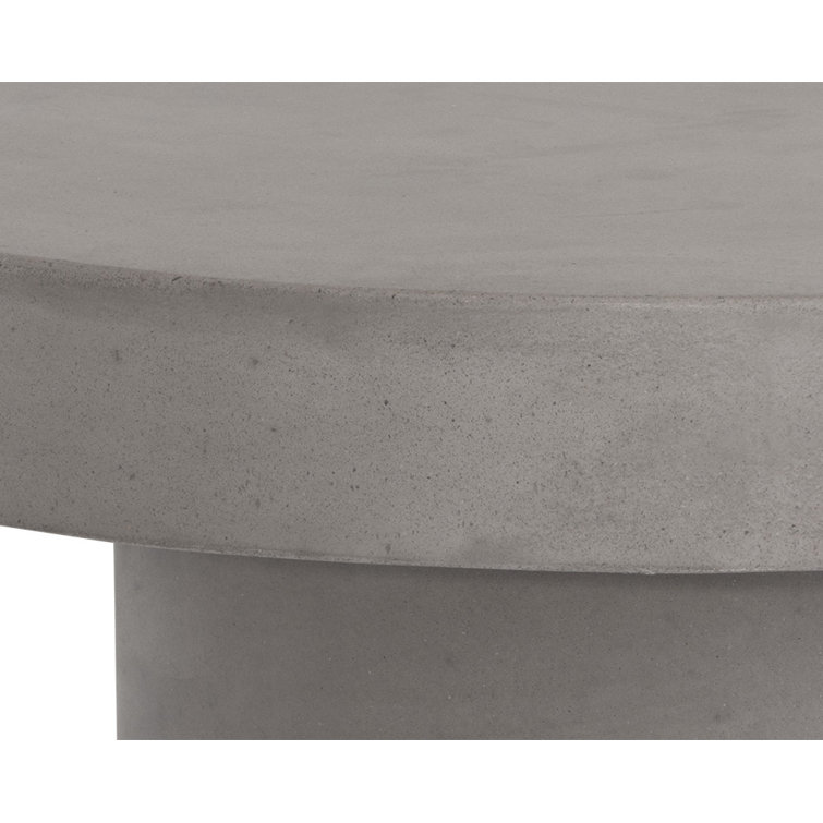 Gray Round Concrete Outdoor Coffee Table