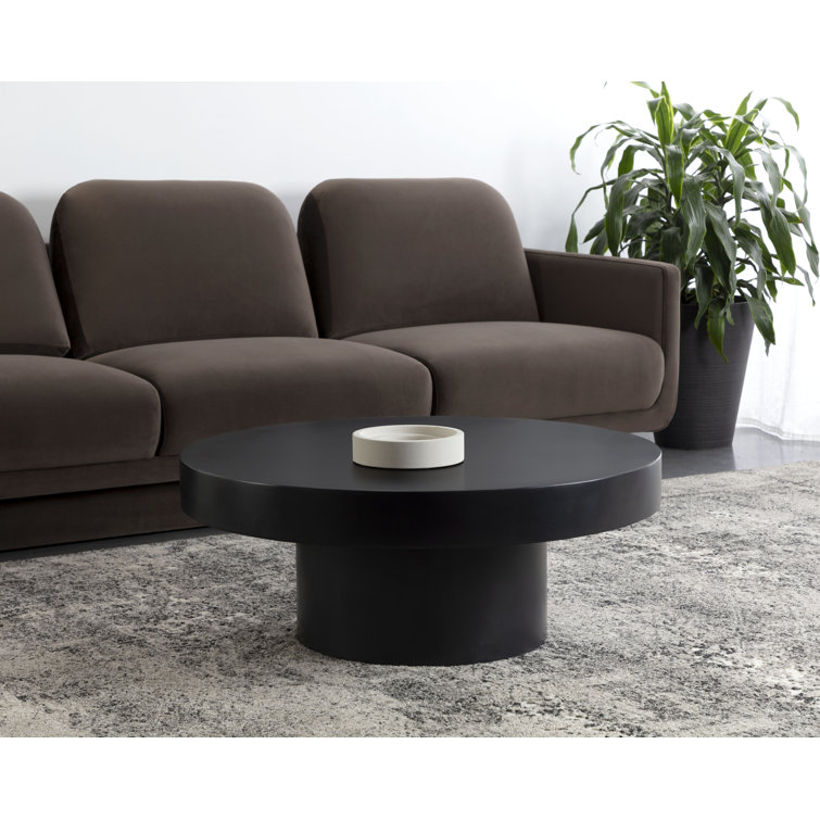 Gray Round Concrete Outdoor Coffee Table