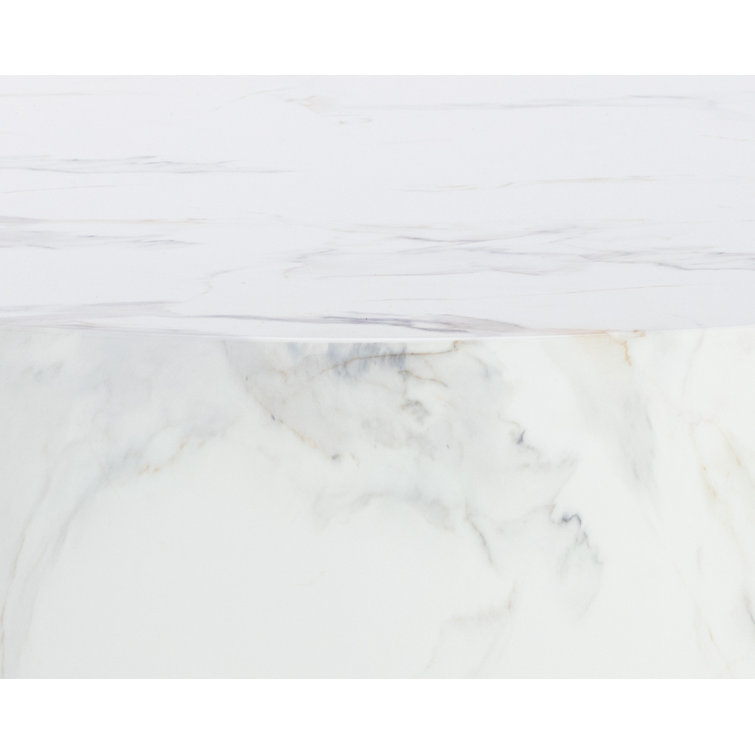 White Round Marble Outdoor Coffee Table