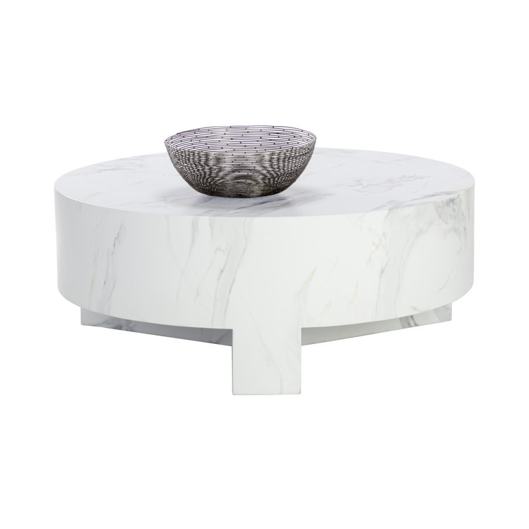 White Round Marble Outdoor Coffee Table