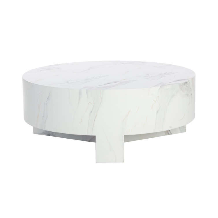 White Round Marble Outdoor Coffee Table
