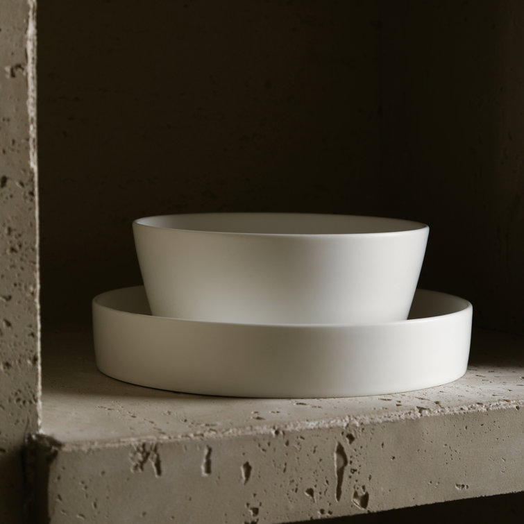 Matte White Porcelain 16-Piece Round Dinnerware Set