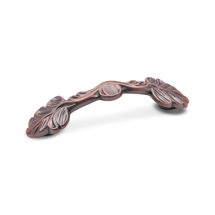 Distressed Copper Leaf Design Traditional Cabinet Pull