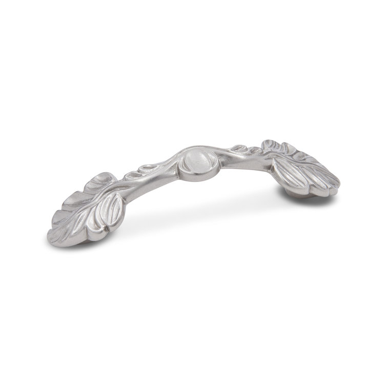 3" Satin Nickel Leaf Design Arch Bar Pull